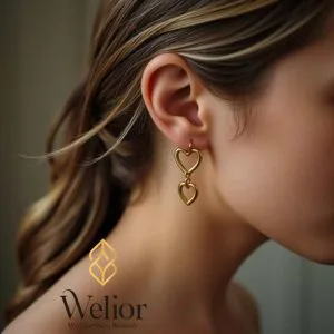 گوشواره طرح قلب شیک