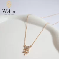 گردنبند نگینی طرح اشک درخشان