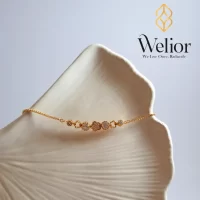دستبند مارشال نگین‌ دار طلایی