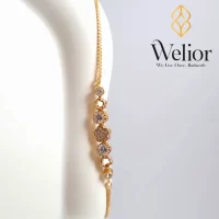دستبند مارشال نگین‌ دار طلایی