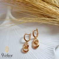 گوشواره دخترانه جدید با آبکاری طلا، مناسب استایل مجلسی